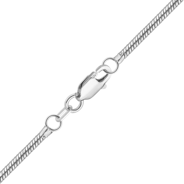 Finished Round Snake Necklace in 14K White Gold (1.00 mm - 1.95 mm)