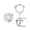 Three Prong Round Single Base Settings in Sterling Silver (2.00 mm - 8.00 mm)