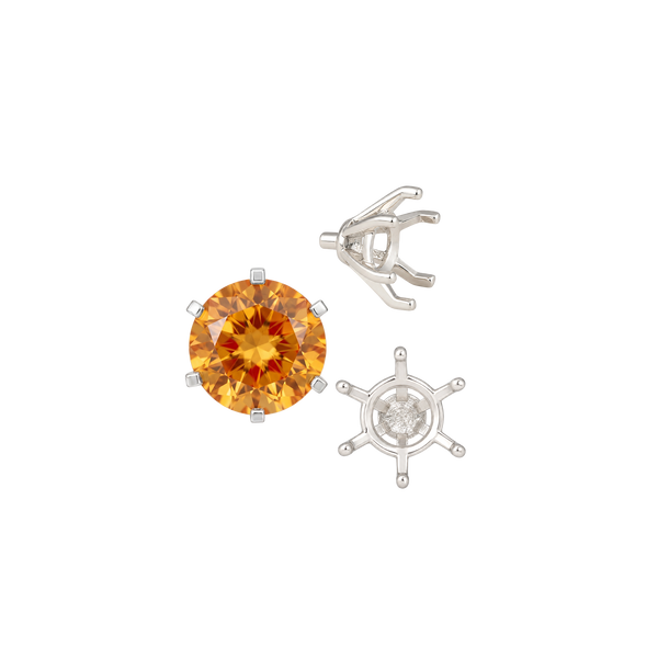 Round Six Prong Heavy Settings in 14K Gold (4.00 mm - 9.50 mm)