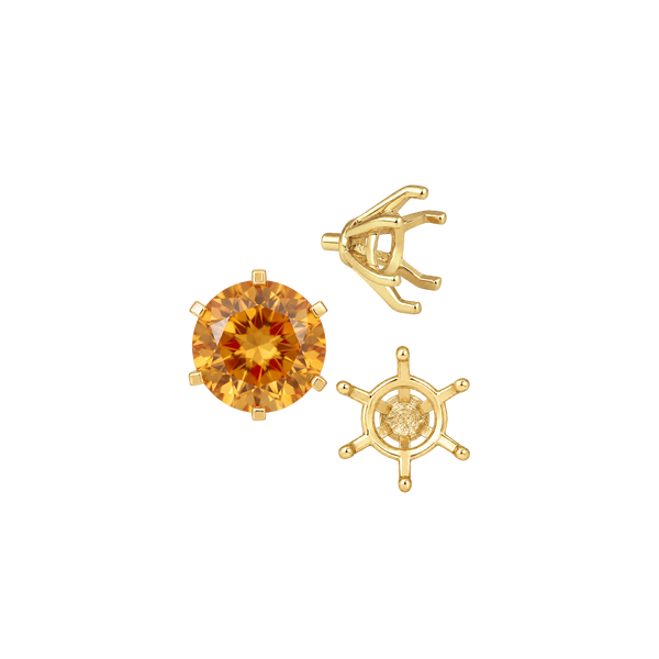 Round Six Prong Heavy Settings in 14K Gold (4.00 mm - 9.50 mm)