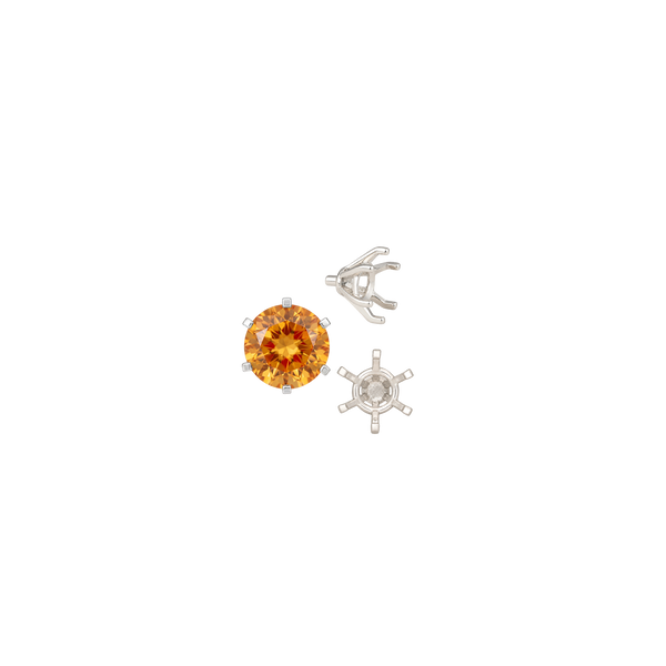 Round Six Prong Heavy Settings in 14K Gold (4.00 mm - 9.50 mm)