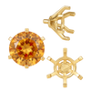 Round Six Prong Heavy Settings in 14K Gold (4.00 mm - 9.50 mm)
