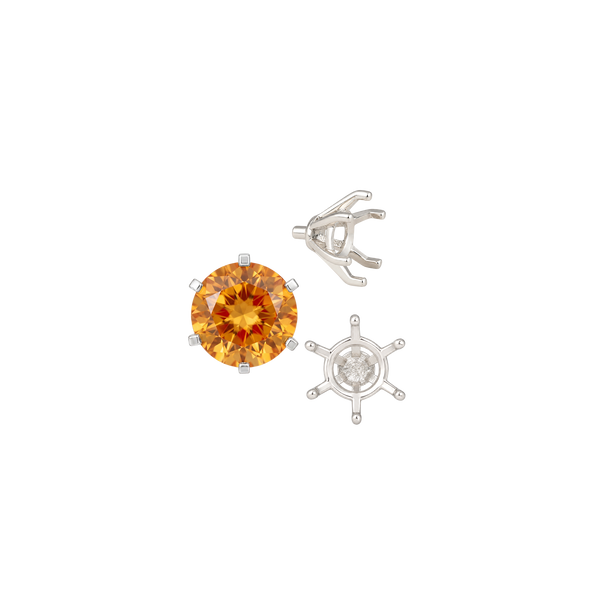 Round Six Prong Heavy Settings in Sterling Silver (4.00 mm - 9.50 mm)