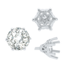Six Prong Round Filigree Tapered Settings with Peg in Sterling Silver (4.00 mm - 9.25 mm)