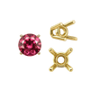 Four Prong Round Wire Basket Settings in 14K Gold (1.75 mm - 11.00 mm)