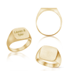 Square Signet Rings in 14K Yellow Gold (10 mm - 18 mm)