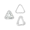 V-End Trillion Shape Single Wire Settings in Sterling Silver (3.00 mm - 10.00 mm)