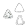 V-End Trillion Shape Single Wire Settings in Sterling Silver (3.00 mm - 10.00 mm)