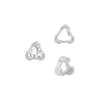 V-End Trillion Shape Single Wire Settings in Sterling Silver (3.00 mm - 10.00 mm)