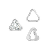 V-End Trillion Shape Single Wire Settings in Sterling Silver (3.00 mm - 10.00 mm)
