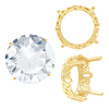 Four Prong Round Filigree Settings in 14K Gold (3.00 mm - 22.00 mm)