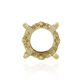 Four Prong Round Filigree Settings in 14K Gold (3.00 mm - 22.00 mm)