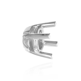 Four Prong Round Heavy Tapered Wire Basket Settings in Sterling Silver (4.00 mm - 10.00 mm)