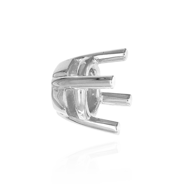 Four Prong Round Heavy Tapered Wire Basket Settings in Sterling Silver (4.00 mm - 10.00 mm)