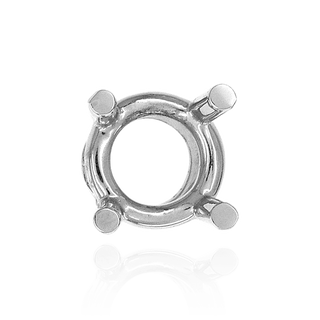 Four Prong Round Heavy Tapered Wire Basket Settings in Sterling Silver (4.00 mm - 10.00 mm)