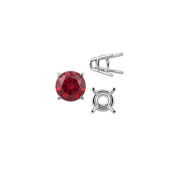 Four Prong Round High Tapered Wire Basket Settings in 14K Gold (4.50 mm - 12.00 mm)