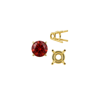 Four Prong Round High Tapered Wire Basket Settings in 14K Gold (4.50 mm - 12.00 mm)