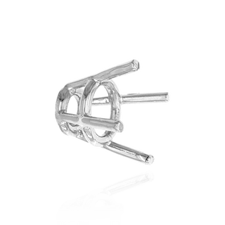 Four Prong Round High Tapered Wire Basket Settings in Sterling Silver (4.50 mm - 12.00 mm)