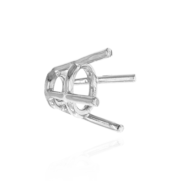 Four Prong Round High Tapered Wire Basket Settings in Sterling Silver (4.50 mm - 12.00 mm)