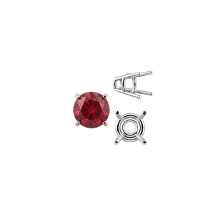 Four Prong Round High Tapered Wire Basket Settings in Sterling Silver (4.50 mm - 15.00 mm)
