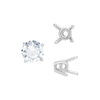 Four Prong Round High Tapered Wire Basket Settings in Sterling Silver (4.50 mm - 12.00 mm)