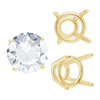 Four Prong Round High Tapered Wire Basket Settings in 14K Gold (4.50 mm - 12.00 mm)