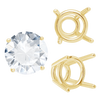 Four Prong Round High Tapered Wire Basket Settings in 18K Gold (4.50 mm - 12.00 mm)