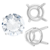 Four Prong Round High Tapered Wire Basket Settings in Sterling Silver (4.50 mm - 12.00 mm)