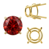 Four Prong Round High Tapered Wire Basket Settings in 14K Gold (4.50 mm - 12.00 mm)