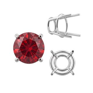 Four Prong Round High Tapered Wire Basket Settings in Sterling Silver (4.50 mm - 15.00 mm)