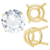Four Prong Round High Tapered Wire Basket Settings in 14K Gold (4.50 mm - 12.00 mm)