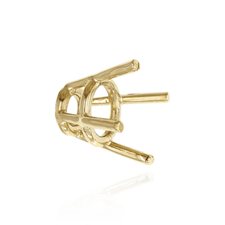 Four Prong Round High Tapered Wire Basket Settings in 18K Gold (4.50 mm - 11.50 mm)