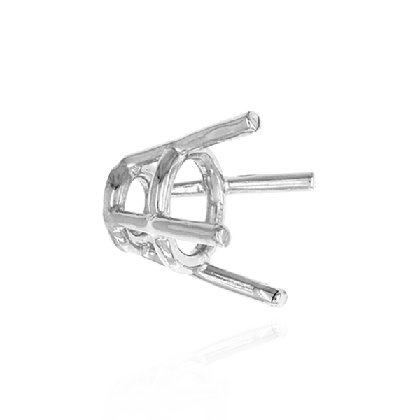 Four Prong Round High Tapered Wire Basket Settings in Sterling Silver (4.50 mm - 12.00 mm)
