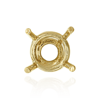 Four Prong Round High Tapered Wire Basket Settings in 18K Gold (4.50 mm - 12.00 mm)