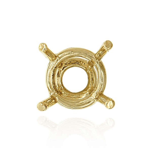 Four Prong Round High Tapered Wire Basket Settings in Sterling Silver (4.50 mm - 12.00 mm)