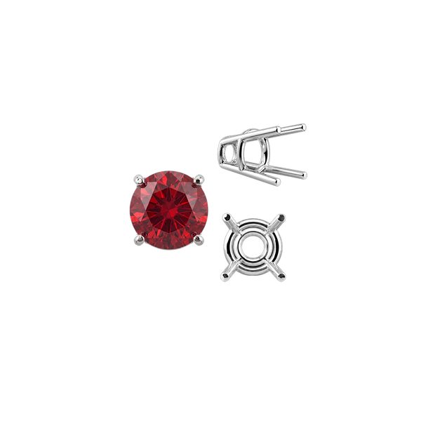 Four Prong Round High Tapered Wire Basket Settings in 14K Gold (4.50 mm - 12.00 mm)