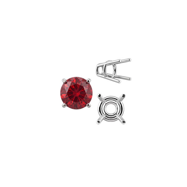 Four Prong Round High Tapered Wire Basket Settings in Sterling Silver (4.50 mm - 15.00 mm)