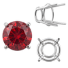 Four Prong Round High Tapered Wire Basket Settings in Sterling Silver (4.50 mm - 15.00 mm)