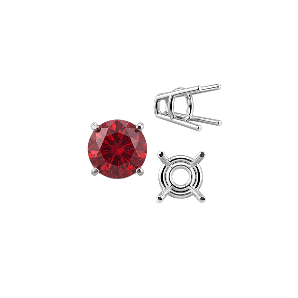 Four Prong Round High Tapered Wire Basket Settings in 14K Gold (4.50 mm - 12.00 mm)