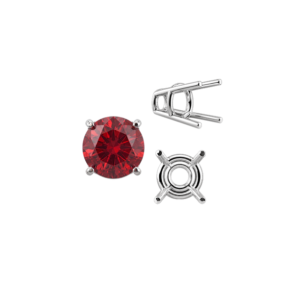Four Prong Round High Tapered Wire Basket Settings in 14K Gold (4.50 mm - 12.00 mm)