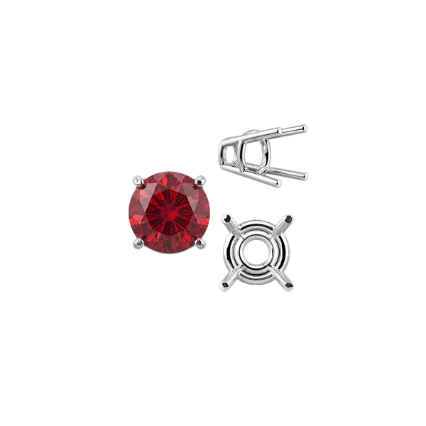 Four Prong Round High Tapered Wire Basket Settings in Sterling Silver (4.50 mm - 15.00 mm)