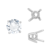 Four Prong Round High Tapered Wire Basket Settings in Sterling Silver (4.50 mm - 12.00 mm)