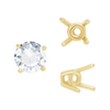 Four Prong Round High Tapered Wire Basket Settings in 14K Gold (4.50 mm - 12.00 mm)