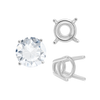 Four Prong Round High Tapered Wire Basket Settings in Sterling Silver (4.50 mm - 12.00 mm)