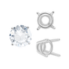 Four Prong Round High Tapered Wire Basket Settings in Sterling Silver (4.50 mm - 12.00 mm)