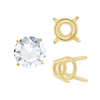 Four Prong Round High Tapered Wire Basket Settings in 14K Gold (4.50 mm - 12.00 mm)