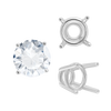 Four Prong Round High Tapered Wire Basket Settings in Sterling Silver (4.50 mm - 12.00 mm)