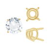Four Prong Round High Tapered Wire Basket Settings in 14K Gold (4.50 mm - 12.00 mm)