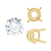 Four Prong Round High Tapered Wire Basket Settings in 14K Gold (4.50 mm - 12.00 mm)