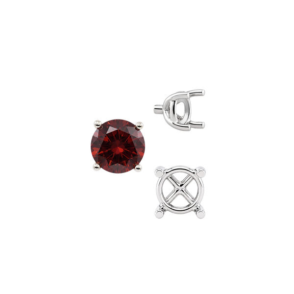 Round Four Prong Tapered Basket Settings in 14K Gold (5.20 mm - 10.00 mm)
